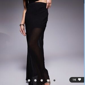 ASOS Sheer Black Maxi Skirt